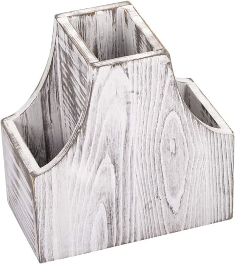 NEX™ 6.5" Rustic White 3-Compartment Remote Control Holder